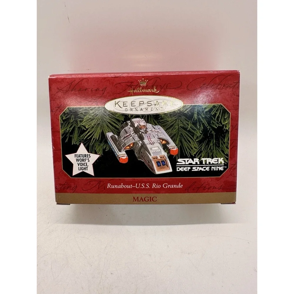 1999 Hallmark Star Trek DS9 Runabout USS Rio Grande Ornament Magic Voice‎